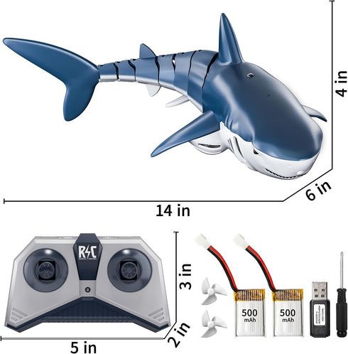 2.4Ghz 6 7 8 1:18 JUKUDAHU Remote Control Shark Toys for Kids Years Old, Scale High Simulation Shark for Pool, Bath