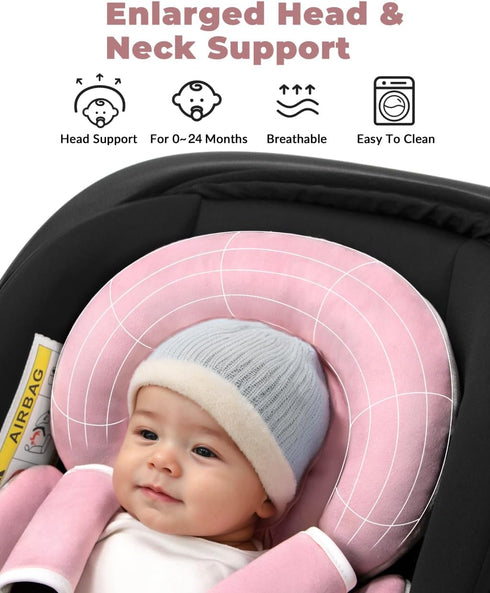 Tinlyfinly Infant Car Seat Insert with Extra Cushion for Preemie to Toddler, Reversible Newborn Carseat Insert for Baby