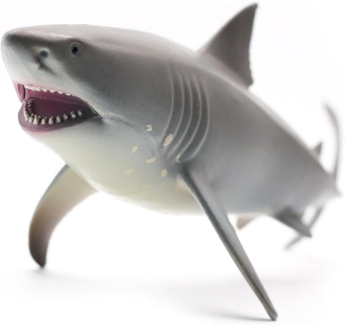 Gemini&Genius Great White Shark Toy for Kids, Realistic Shark Action Figure Toy, Ocean Shark Gift and Play Toys for Kids Birthday Party, Baby Shower Cake Topper, Bath Toy, Swimming Toy