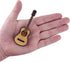 Dselvgvu Wooden Miniature Guitar with Stand, Classic Model for Dollhouse Decoration, 3.94"x1.42"x0.59"