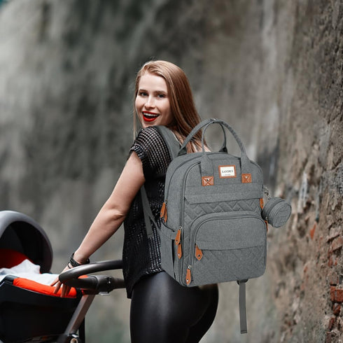 Backpack, Pack LANDICI Diaper Bag Multifunction Baby Diaper Bags with Changing Pad, Stroller Straps & Pacifier Case