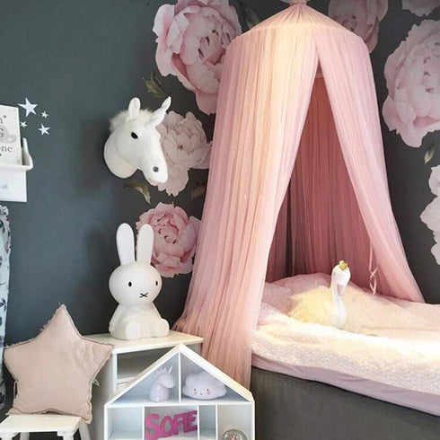 OldPAPA Bed Canopy for Girls - Princess Bed Canopy Mosquito Net Nursery Play Room Decor Dome Premium Yarn Netting