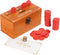 Wooden Penny Game, Coin Drop Game with 50 Coins, Wooden Game Box and 1 Dice for Family Fun Interaction