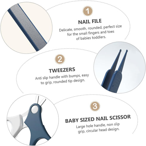 Set ORFOFE Nail Clippers Fingernail Scissors with Ergonomic Handle Portable Grooming Kit for Includes Nail File