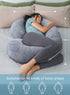 INSEN C Shaped Pregnancy Pillow for Ultimate Comfort (Gray)