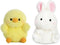 Aurora Bundle of 2 5" Beanbag Stuffed Animals: Chickadee Chick and Bunbun Bunny