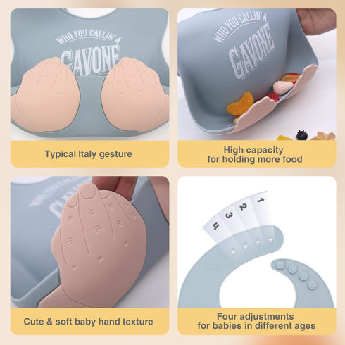 Teasin' Teethers Funny Silicone Baby Bib with Pocket