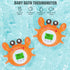Wemay Bath Thermometer with Room Temperature Tri-color Backlit Display Fahrenheit and Celsius Lovely Crab Shape float