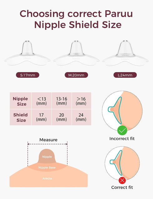 Momcozy (2, 24mm) Nipple Shields for Breastfeeding Newborn, Contact Nipple Shields Food-Grade Silicone