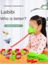 Frog Tongue Game with Blowing Air - Two-Pack and Four-Pack, Multiplayer Game with Insect Cardboard Included