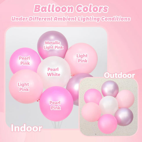 60pcs 12inch Light Pink and White Balloons, Pearl Light Baby Pink Confetti White Balloons for Wedding Bridal Shower
