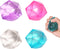 FauKait 4pcs Mini Small 1.8inch Masonry Ice Squishy Stress Balls-Polyhedron Diamond Sugar Balls