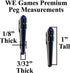 WE Games Black Metal Cribbage Pegs - Set of 3 with Swarovski Austrian Crystals in Cobalt Blue