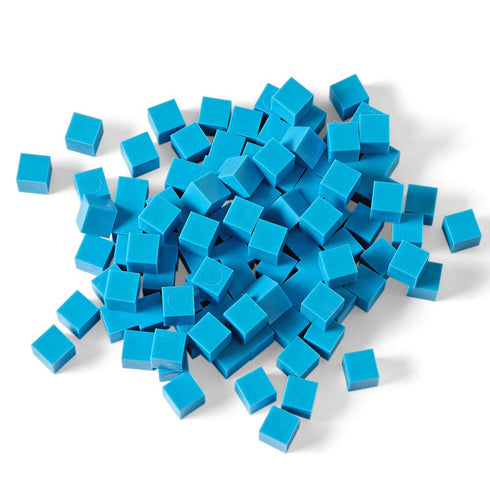 hand2mind Counting Set, 10 (Set 100) Blue Plastic Base Ten Unit Blocks, Place Value Blocks, Cubes for Kids Math, Base
