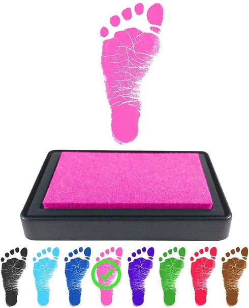 ReignDrop Ink Pad for Baby Footprint & Handprint - Impressive Keepsake Stamp for Kids, Smudge Proof, Acid Free (Pink)