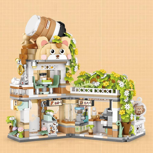 Set 8+,1077pcs MindBox City Cafe Building Blocks Toys, Openable Coffee Shop Building for Boys Girls Age Mini Bricks