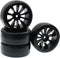 63mm X 26mm Hard Tires Plastic Wheel Compatible with 1/10 Traxxas HSP Tamiya HPI Kyosho On-Road Drifting RC Car (4-Pack)