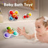 ALASOU 3PCS Pop Suction Cup Spinner Toys for 1 Year Old, Novelty Spinning Tops Toddler Toys, Sensory Bath Toy