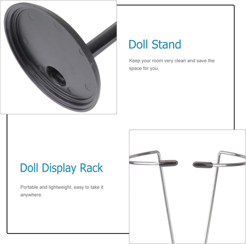 12-Inch Dolls Doll Stands by jojofuny, 2pcs Black Portable Action Figure Display Bracket for Home Decoration, 35cm