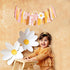 UOAOU 2nd Groovy Two Birthday High Chair Banner - Two Groovy Birthday Decorations,Retro Daisy Party Hghchair,Hippie