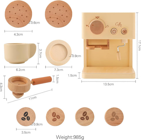 10Pcs Playset Set Sets ibwaae Kids Coffee Maker Toy Coffee Maker Wooden Kitchen Toys Toddler Play Kitchen Accessories