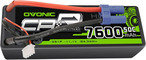 OVONIC 3s Lipo Battery 11.1V 7600mAh 50C(MAX 100C) RC Lipo Batteries Hard Case