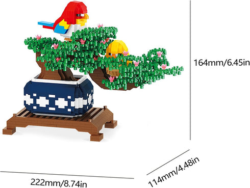 Larcele Micro Building Blocks Set, DIY Mini 3D Toy Bricks, 1496 Pieces KLJM-08 (Potted Plant)