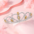 Lovelyshop Colorful Gems Silver Rhinestone Tiara for Kids, Birthday Princess Crown