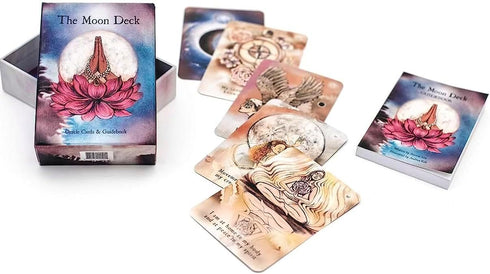 The Moon Deck - Eco-Printed Premium Oracle Set with 44 Cards and Guidebook for Women’s Intuition and Self-Love