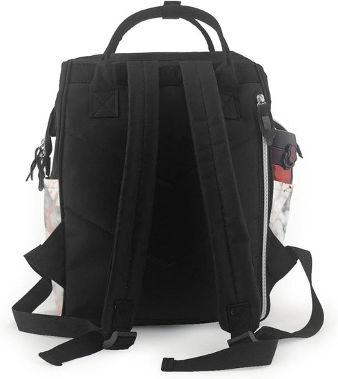 DWVTSLH Backpack Mummy Backpack White Marble Rose Gold Diaper Bag Multifunction Nappy Bags Waterproof Large Capacity