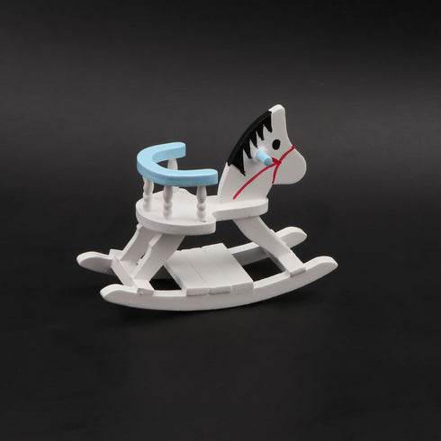 1:12 Dollhouse Miniature Rocking Horse Chair Scale Wooden Accessories Cute Cockhorse Dollhouse Furniture Decoration