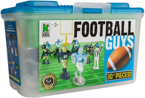 30 Set, 2 3 Kaskey Kids Football Guys, Navy Gold vs. Gray Blue, Pieces in Each Includes Teams, Accessories, and Travel