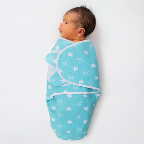 Set 3 Pack- 3-6 The Peanutshell Baby Swaddle for Boys or Girls - Unisex Cloud & Stars (Medium/Large | Months)
