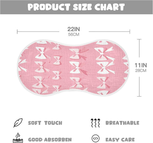 YEGAME Set 1 11 22 Inch Muslin Baby Burp Cloths of - Bow Pink Super Absorbent Cotton Burping Rags Soft Baby Washcloths
