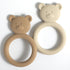 Silicone Baby Teether: Easy to Hold Teething Toy Ring for Babies, BPA Free (Sand + Light Grey)