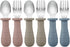 PandaEar Toddler Utensils, 6 Pack Kids Silverware Set - 18/8 Stainless Steel & Food Grade Silicone Spoons and Forks