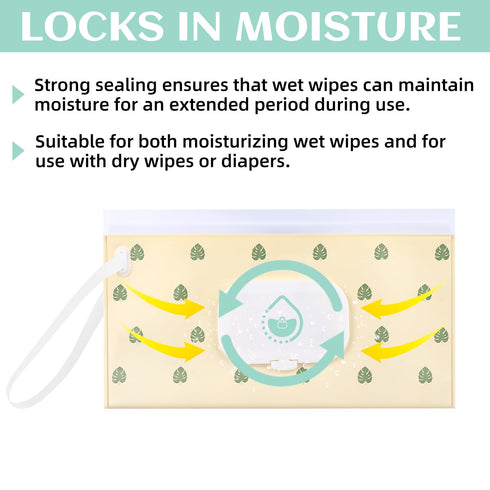 Cecliy 4 Pack Baby Wipe Dispenser, Reusable Portable Wipe Holder, Refillable Wet Wipes Container, Waterproof