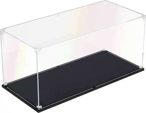 Clear Acrylic Display Case - Self Assemble Box for Collectibles, Alternative to Glass Case (17.7x8x8 inch)