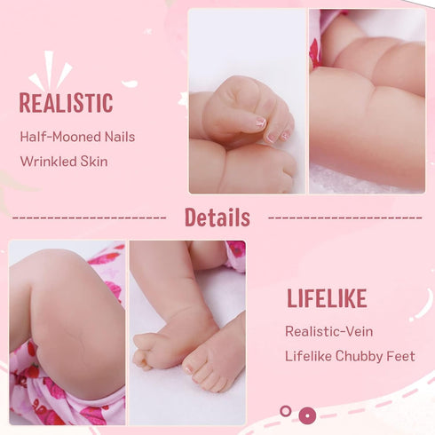 JIZHI Lifelike Reborn Baby Dolls - 20 Inch Realistic Newborn Baby Dolls with Gift Box for Kids Age 3+, Adorable Smiling