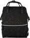 KLLTYHMU Diaper Bag Backpack Black Glitter Baby Essentials Diapers Bag Waterproof Mummy Backpack