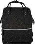 KLLTYHMU Diaper Bag Backpack Black Glitter Baby Essentials Diapers Bag Waterproof Mummy Backpack