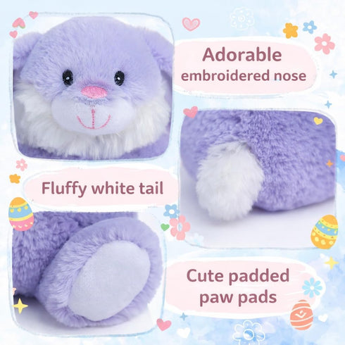 10 inch HollyHOME Easter Bunny Stuffed Animal Stuffed Bunny Plush Soft and Cuddly Stuffed Rabbit Easter Gift for Kids