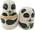 Winterworm 5.1” Cartoon Panda Russian Nesting Dolls, 5 Pieces Handmade Stacking Toys