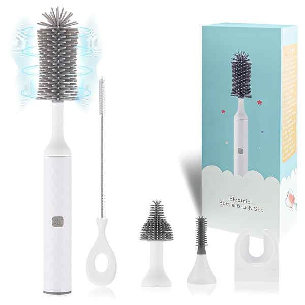 Electric Bottle Brush, 4 Piece Bottle Brush Set with Baby Bottle Brush