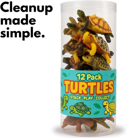 Liberty Imports 12 Piece Miniature Sea Turtle Animal Toys - Hand Painted Tortoise Figurines for Kids Party Favors