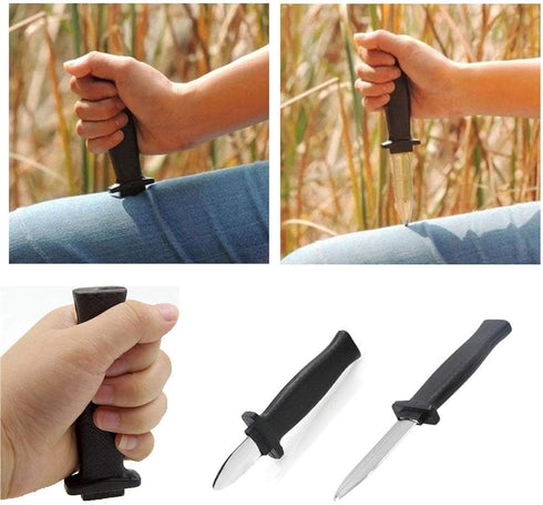 Retractable Plastic Knife Prop Costume Dagger, Fake Trick Gadget Toy for Halloween Fools Day Party (3 PCS A)
