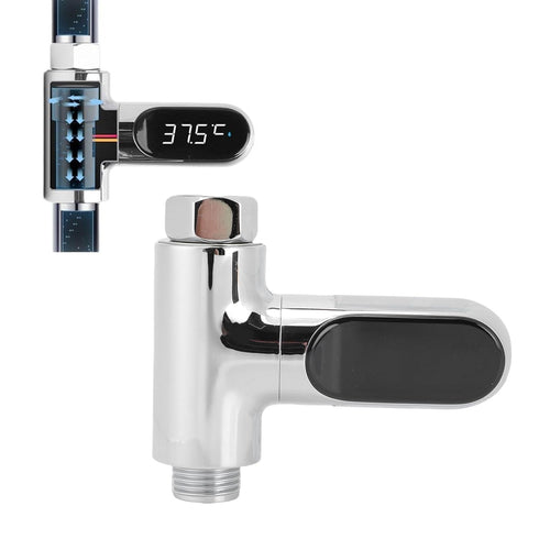 FTVOGUE Shower Thermometer, LED Digital Display Water Temperature Sensor with Hydroelectric Power Generation, for Baby