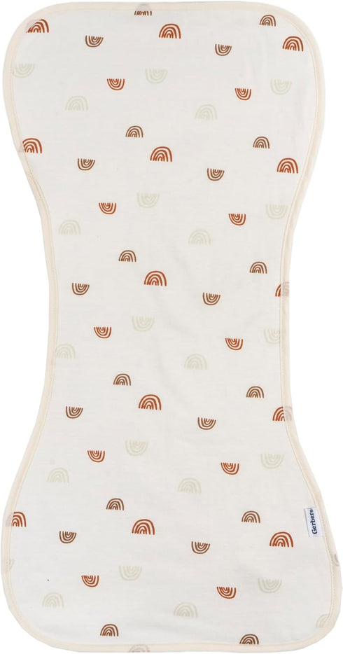 5-Pack, 10.5" 21" Gerber Baby Unisex Burp Cloths Rust Tan, Size x