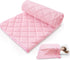 Toddler Nap Blanket for Daycare, Quilted Kids Cot Bed Blanket, 39"x47", Lightweight Pink Swaddle