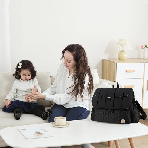 SONARIN Backpack Mummy Stylish Waterproof Diaper Bag Nappy Changing Bag Travel Bag with Changing Pad & Single Shoulder
